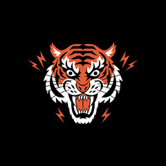 Fierce Tiger Head Illustration