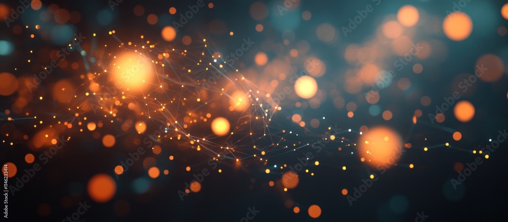 Aufkleber abstract representation of interconnected particles and light, suggesting energy and technology.