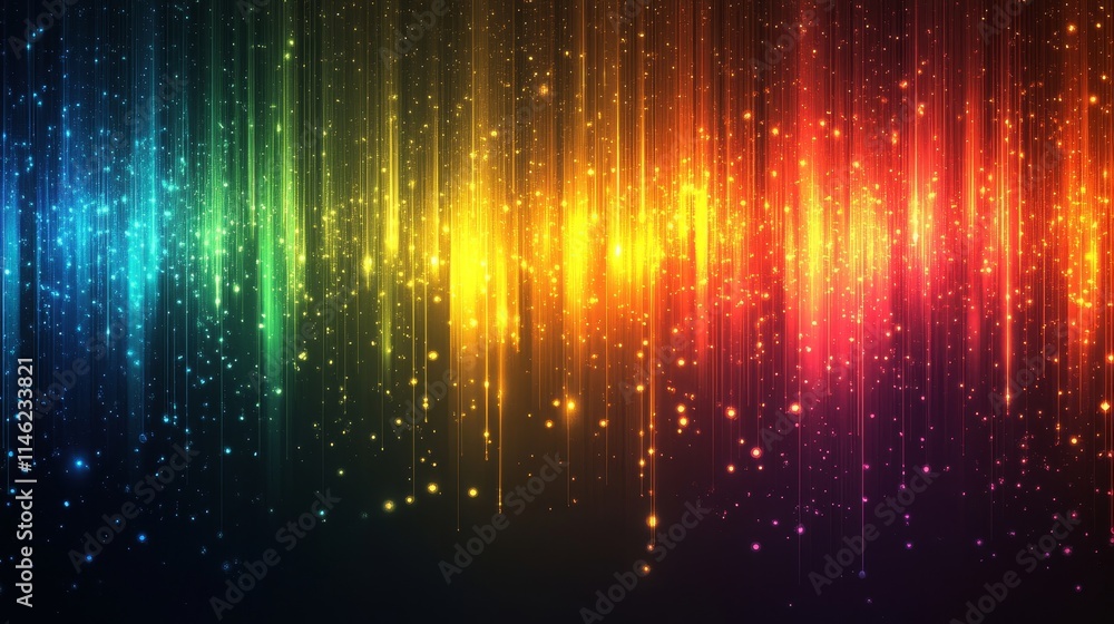 Poster neon color spectrum abstract digital background, generative ai