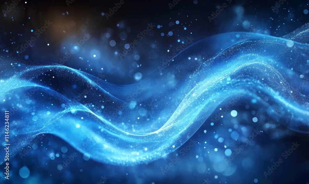 Poster 3d blue gradient digital background with smooth effects, generative ai