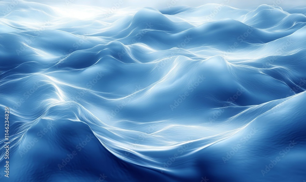 Poster 3d blue gradient digital background with smooth effects, generative ai
