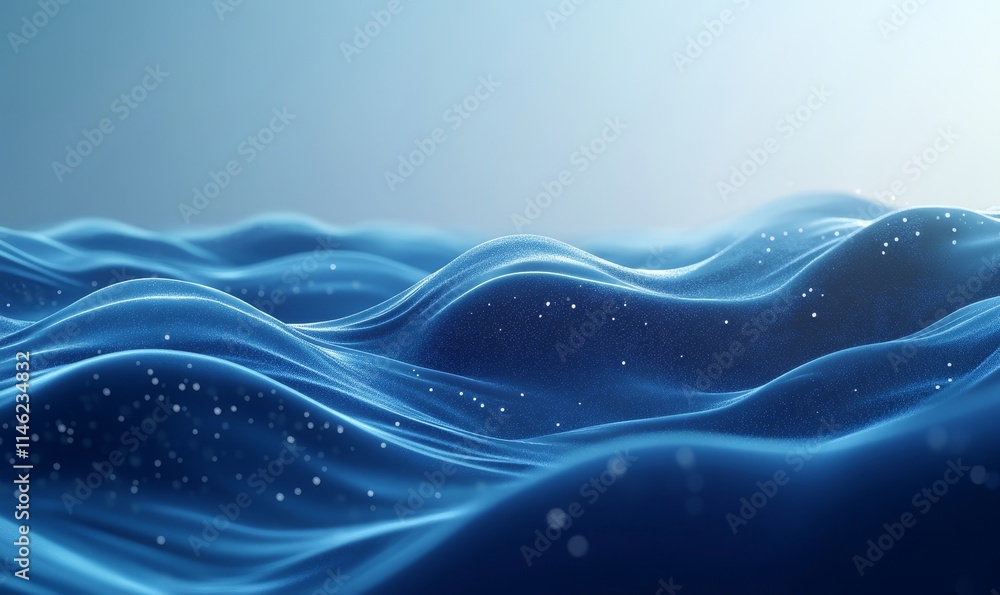 Poster 3d blue gradient digital background with smooth effects, generative ai