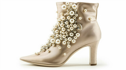 Ankle Boots Embellished with Faux Pearls on white background.PNG