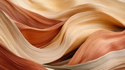 Obraz premium Abstract swirling earthy tones, beige, brown, and orange color palette, smooth texture.