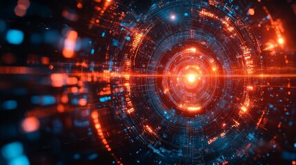 Obraz premium 3D Modern Technology Abstract Digital Background, Generative AI