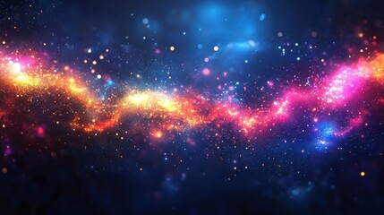 Abstract Cyber Space Digital Background with Glowing Lights, Generative AI