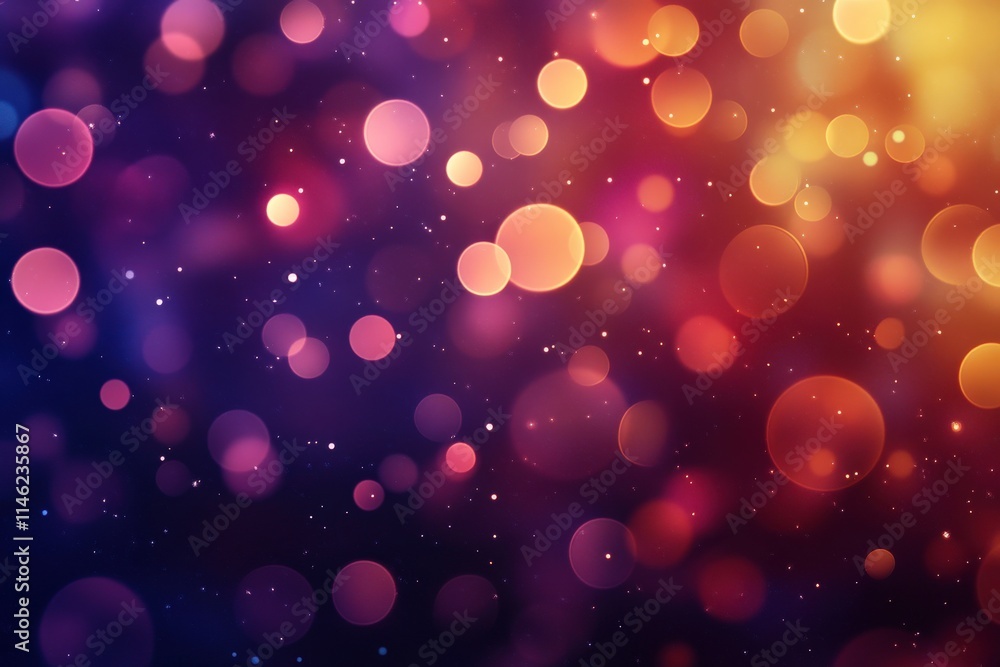 Poster abstract colorful bokeh background featuring soft blurred circles of light in vibrant hues creating 