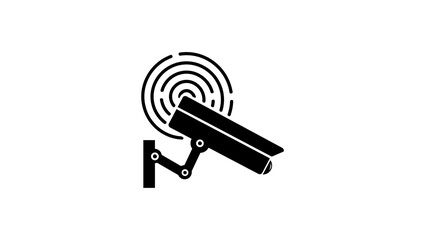 CCTV camera, black isolated silhouette