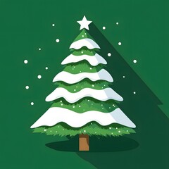 christmas tree on a green background
