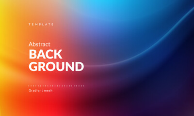 Abstract liquid background. Gradient Mesh and wavy lines. Blurred color mixing effect. Modern design template for ad banner, web page, website, landing, cover, poster, flyer, brochure. Vector image