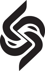 Modern abstract anagram symbol logo icon design as a silhouette depiction of a company logo that operates in the developing technology sector