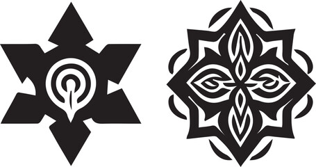 Modern abstract anagram symbol logo icon design as a depiction of a mascot silhouette emblem