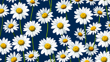 Daisy flowers on blue background