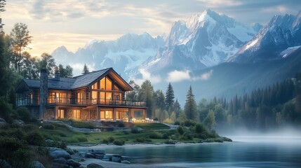 Fototapeta premium house in the mountains