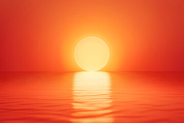 Vibrant Sunset over Calm Ocean