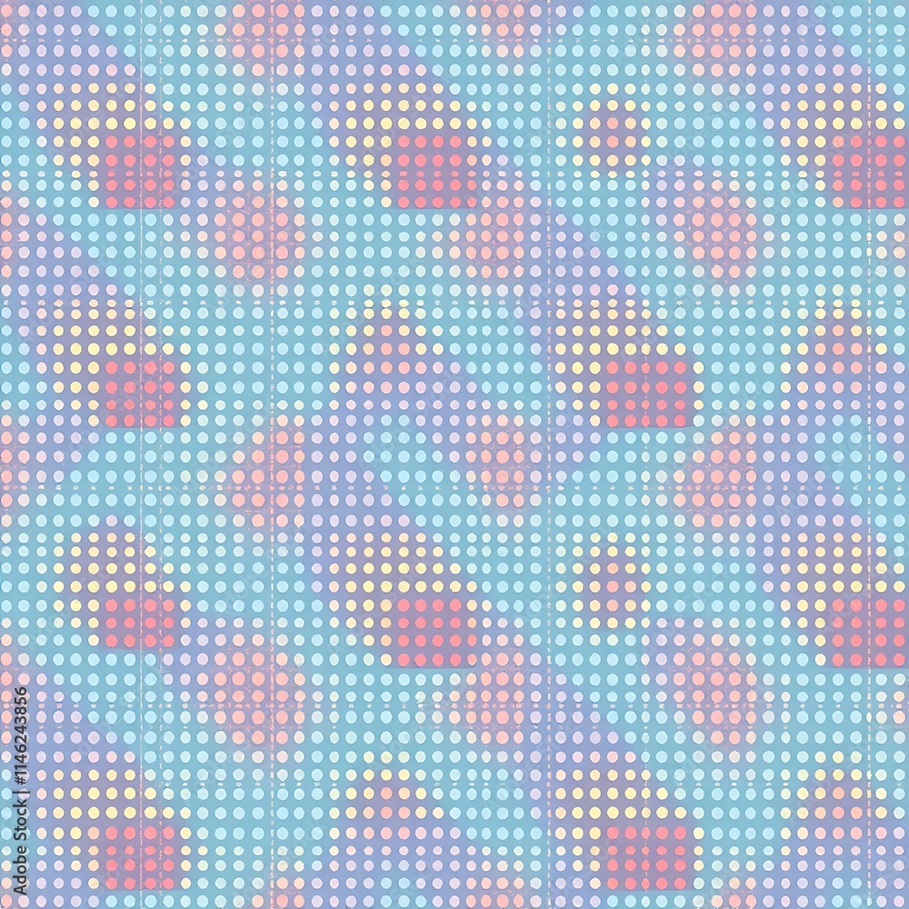Poster abstract polka dot pattern: a soft and delicate design featuring a seamless pattern of pastel polka 
