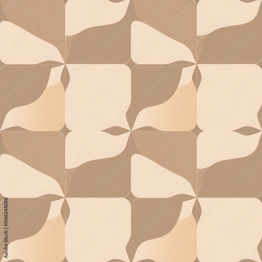 Poster abstract geometric pattern in earthy tones: a seamless pattern featuring abstract geometric shapes i