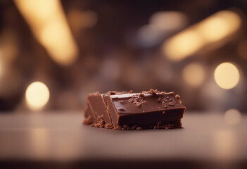 A delectable chocolate bar sits temptingly on display its rich aroma wafting through the air enticin