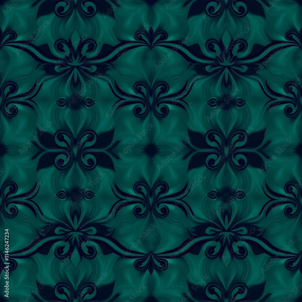 Poster Teal and Navy Swirls: A mesmerizing pattern of teal and navy swirls creates a sophisticated and elegant design, perfect for adding a touch of luxury to any project.  