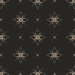 Dark Elegance: Seamless Beige and Gray Floral Pattern 