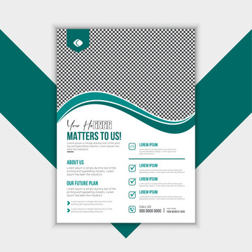 Corporate healthcare and medical a4 flyer design template for print.