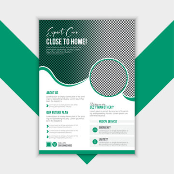 Corporate healthcare and medical a4 flyer design template for print.