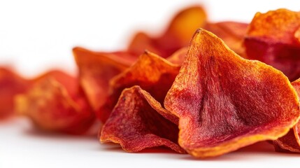 Dried Red Flower Petals Close Up View