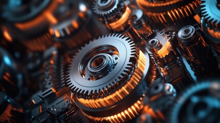 Fototapeta premium Machine work abstract concept vector illustrations.