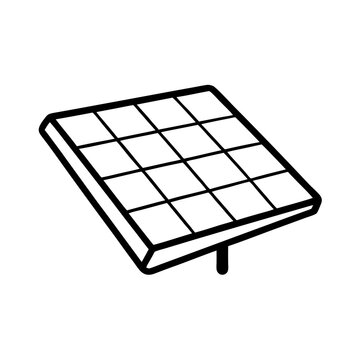 recommend clip art: Solar Panel Line Art on White Background