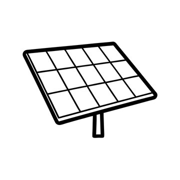 recommend clip art: Solar Panel Line Art on White Background