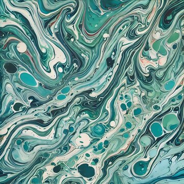 Marble ink colorful. Green and Blue marble pattern texture abstract background. can be used for background or wallpaper
