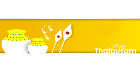 Vector illustration concept of Happy Thaipusam or Thaipoosam greeting with celebrating