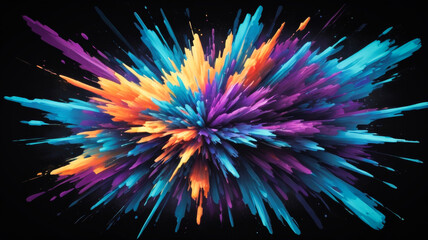 Obraz premium A vibrant explosion of colors against a black background