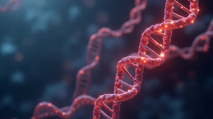 DNA helix inside under microscope. Human chromosome. Illustration X and Y chromosome