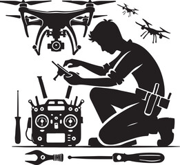 Drone Engineer Vector Illustration