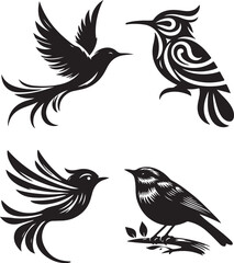 Obraz premium Silhouette Birds Victor illustration design
