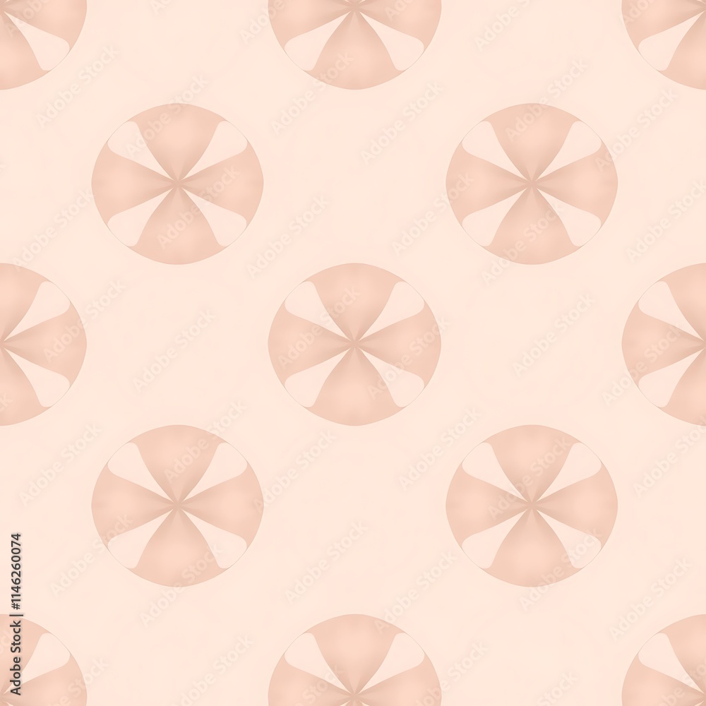 Poster soft peach floral pattern: a delicate and calming pattern of soft peach floral motifs on a pale back