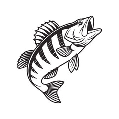 American Yellow Perch Fish Vector Art and Illustration