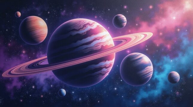 Cosmic Galaxy Swirls in Graf Style