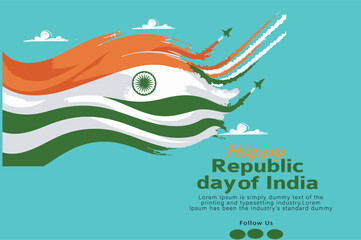 Vector Illustration of Republic Day Celebration of India concept, Mnemonic, Symbol.