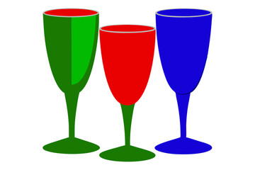 two glasses of wine, champagne-glasses