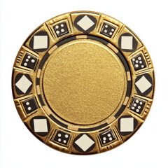 Obraz premium Golden casino chip isolated on a white background