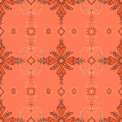 Coral Floral Tile Pattern: A vibrant and intricate coral floral pattern, perfect for adding a touch of elegance and sophistication to any design project.