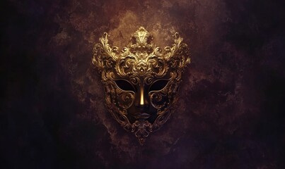 Fototapeta premium A gold mask with a gold nose and gold eyes
