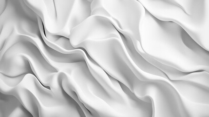 Obraz premium Closeup of rippled white silk fabric lines background. 3d render illustration