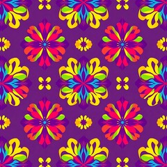 Obraz premium Vibrant Floral Mandala Seamless Pattern 