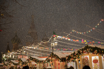 17. 12.2024, Red Square, Moscow, Russia, New Year and Christmas street decorations