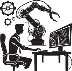 Robotics Engineer Vector Illustration