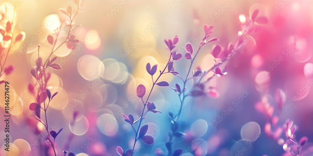 Aufkleber defocused abstract background featuring vibrant plant elements, creating an artistic representation 