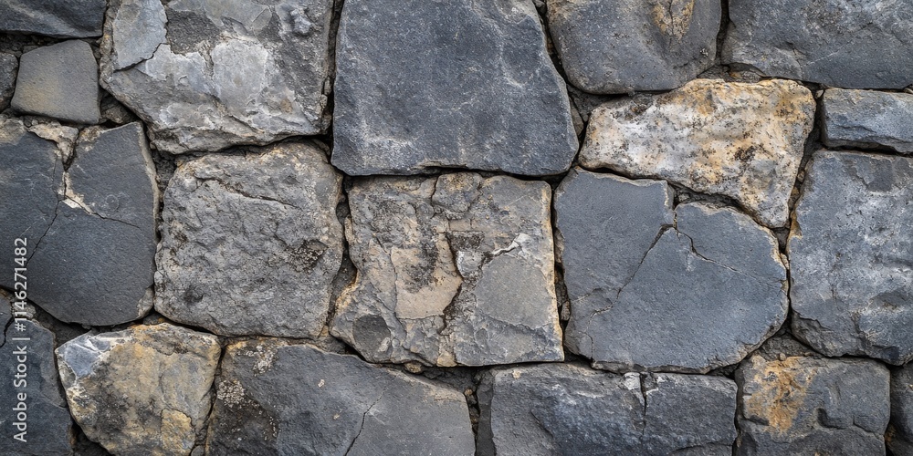 Poster textured old gray stone wall featuring unique patterns and rustic charm this old gray wall made of s